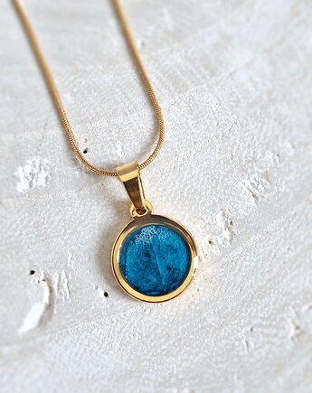 Naszyjnik z turkusem i hortensją, Slow Jewelry