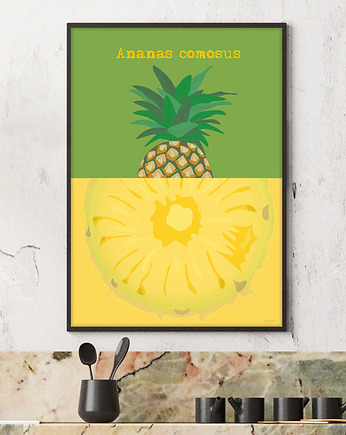 Ananas - plakat fine art, giclee, minimalmill
