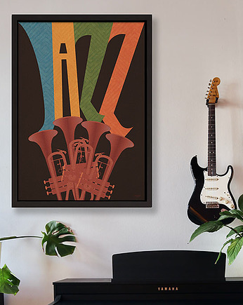 Jazz  - plakat muzyczny fine art, minimalmill