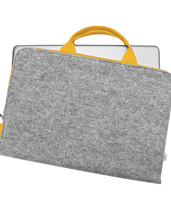 FILCOWE ETUI na laptopa żółte rączkii zamek, purol design