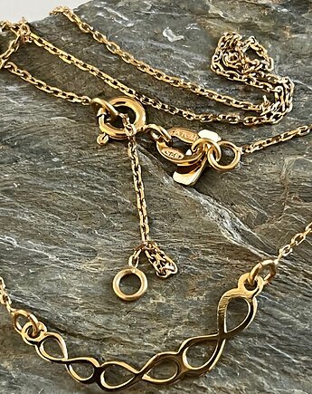 Złoty naszyjnik -NIESKOŃCZONOŚĆ   - srebrny 925 pozłacany, Ade Art