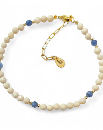 Bransoletka z kamieni naturalnych: kianit, kamień rzeczny, MYNESS