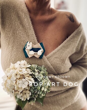 Kolekcja Pop Art Dog Brosza  West / White Terrier. NEW, Pudrowy Różowy