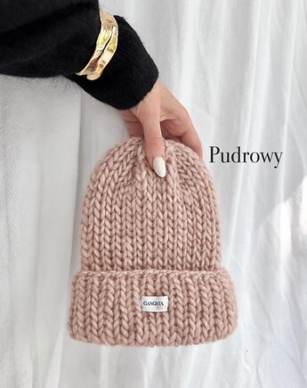 Czapka Lily 100% wełna *pudrowy*, GANGSTA KNIT
