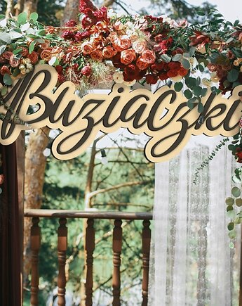 Drewniany napis na ścianę BUZIACZKI napisy na ślub, smxdsgn
