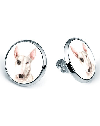Kolczyki sztyfty BULL TERRIER rasowy pies, laluv