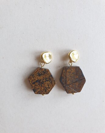 Kolczyki ANTYK z bronzytem, mosiądz, stal, modesign