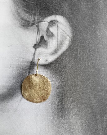 Kolczyki ZEN kółka duże 2,5 cm, surowy mosiądz, modesign