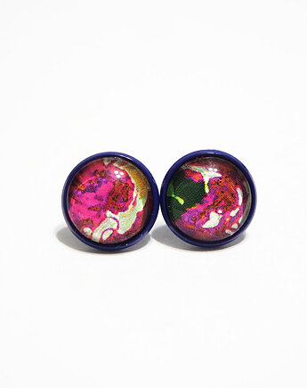 Kolczyki - Kolorowe, fuksja - granatowe