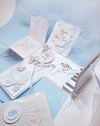 Pudełeczko na  Komunię, pamiątki komunijne, kartki, personalizacja, Card Design World