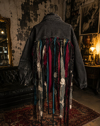 Upcycled Denim Jacket Fallen Garden  One of One  XS-M, prettydecay.studio