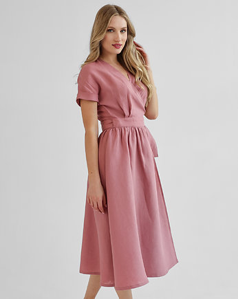 Lniana Sukienka JASMINE DUSTY PINK, so linen!