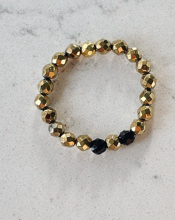 Pierścionek  elastyczny hematyt, Chmolowska Jewellery