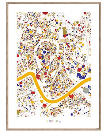 KRAKÓW centrum  plakat mapa, maps by P