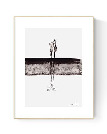 Obraz 21X30 malowany ręcznie na papierze, MiniMalArt