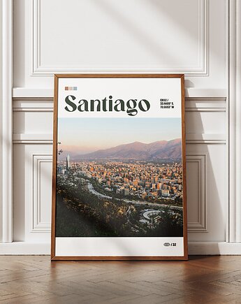 Minimalistyczny plakat Santiago Chile, DAPIDOKA