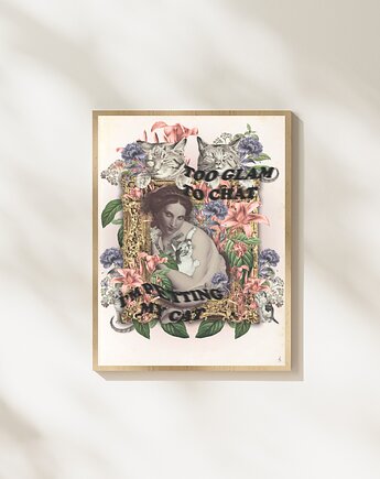 Plakat Too glam to chat, zlepki sklejki