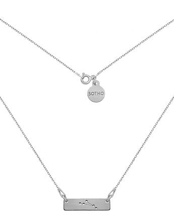 Srebrny matowy naszyjnik z konstelacją Barana, SOTHO