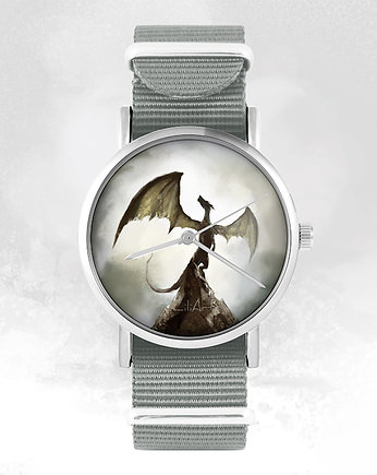 Zegarek - Smok cienia - szary, nylonowy, yenoo