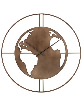 Zegar mapa 60cm okrągły metalowy czarny, OKAZJE - Prezenty na 18 dla chłopaka