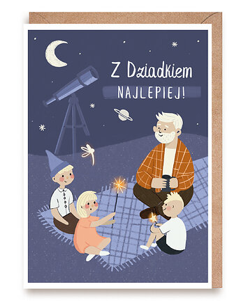 Kartka na Dzień Dziadka Z dziadkiem najlepiej Karnet A6, Cardie