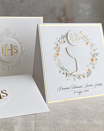 Kartka na komunię z pudełkiem i kopertą, 76 C, Anna Art and Crafts