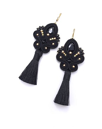 Kolczyki sutasz z chwostami czarne długie eleganckie wieczorowe Cosima, Katrina Rossa