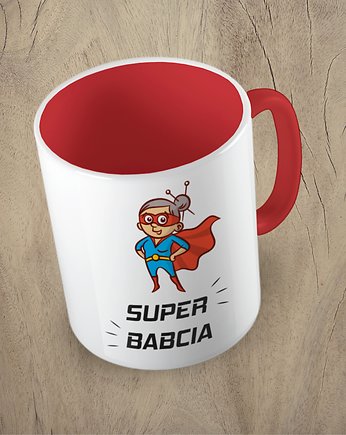 Kolorowy kubek z hasłem SUPER BABCIA - mix kolorów, Fotobloki and decor