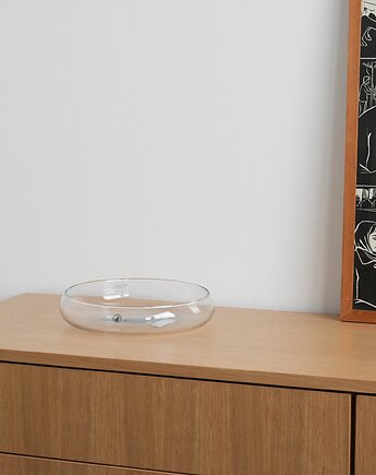 Misa szklana, szwedzki design, lata 80, produkcja: IKEA, Przetwory design