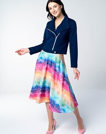 Ramoneska damska Deep Blue granatowa z dresówki T-SHIRT GRATIS, missAmiss