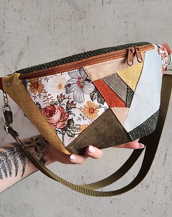 Nerka XXL zerowaste unikat vintage kwiaty, Zapętlona Nitka