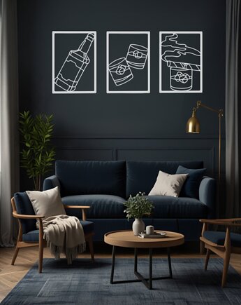 Metalowy obraz Whisky (Zestaw), Vavum Furniture
