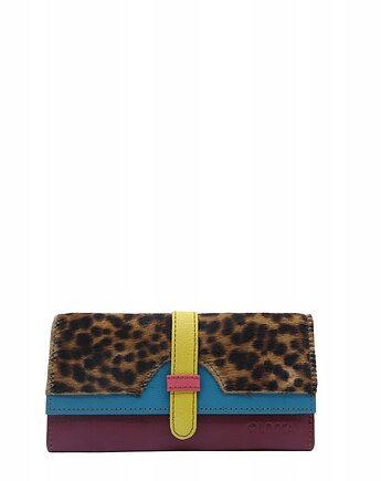 Portfel damski skórzany ze skrawków kolorowy przegródki na karty OLIVKA, Olivka Warsaw