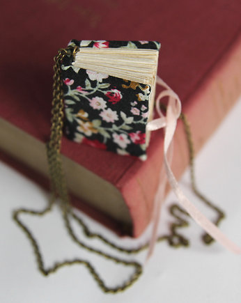 Naszyjnik mini książka, papirell