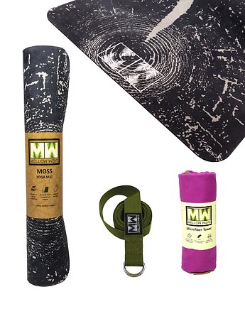 Zestaw do jogi Timber - mata do jogi, pasek do jogi, ręcznik z mikrofibry, Mellow Ways