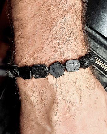 Bransoleta Męska Czarna S  Amulet, ZIĘBA