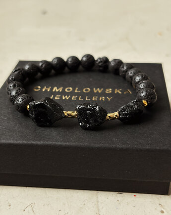 Bransoletka męska Lawa i Turmalin, Chmolowska Jewellery