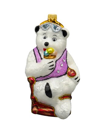 Bombka choinkowa: Niedźwiedź Polarny na wakacjach: biały, Syn Bombkarza