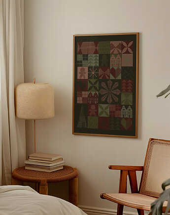 Plakat świąteczny VINTAGE GREEN, Anna Szondelmajer