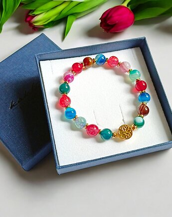 Drzewo życia : agat multicolor & hematyt złoty, kaktusia