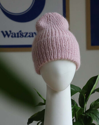 Ciepły komplet zimowy: klasyczna czapka i puszyste rękawiczki jednopalczaste, fluffyknitt