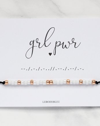 GRL PWR Morse Code Bracelet, Le Boho Bleu