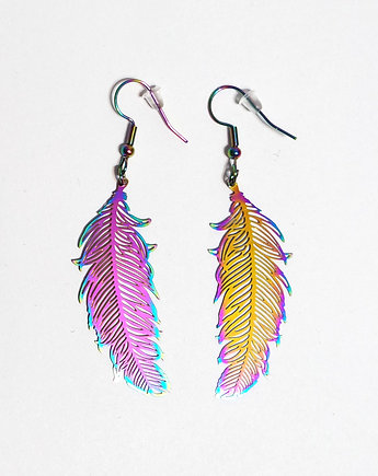 Kolekcja Starlight - kolczyki Pióra - stal, yenoo