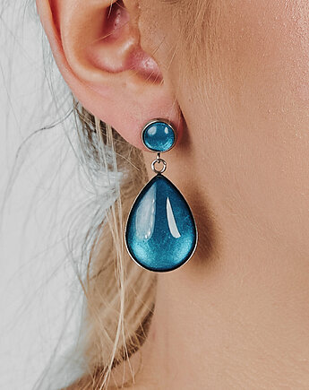 Kolczyki perłowe głębia turkusu Isin e11/14, Artseko