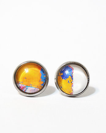 Kolczyki sztyfty - żółte, pomarańczowe - mini, yenoo