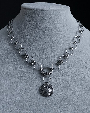 Naszyjnik chainmail za stali z okrągłą blaszką, AT NOON