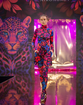 Marta Flower Power - sukienka mini z golfem, milita nikonorov