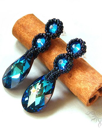 Bermuda Blue, kolczyki z kryształami Swarovski, Sol