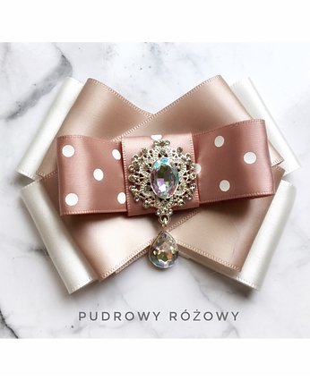 Romantyczna Brosza z Kryształkiem Kameleon, Pudrowy Różowy