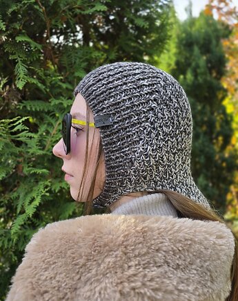 Farbowana roślinami chustka bandana Taniny Merino, HERBE DESIGN